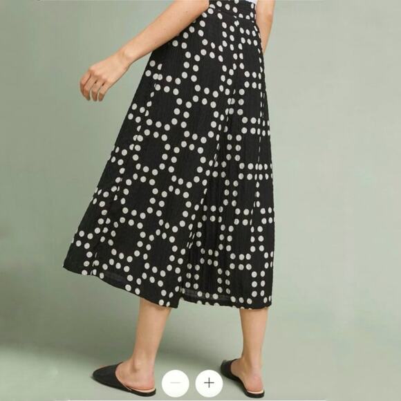 Anthropologie Eva Franco Palazzo Pants Black White Polka Dot Work Boho Size 4 - Picture 13 of 16